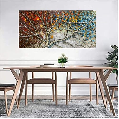 Generic, Paviliart, Modern Stunning Flourish Tree Painting, 24X 48 Inch,100Percent Hand Painted, Abstract Oil Painting On Canvas Wall Art, Art Decor, Ready To Hang #TOP5