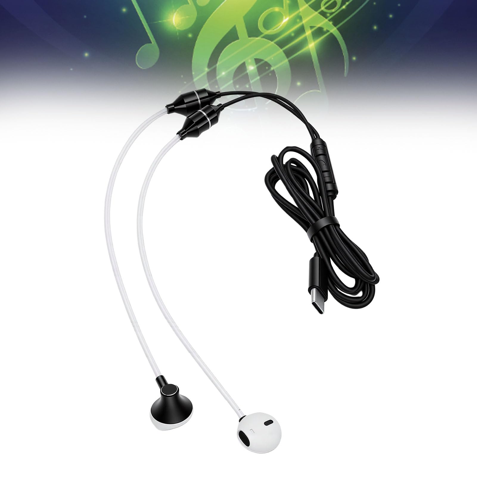 Yunseity Auriculares con Tubo de Aire, Auriculares con Cable USB C con