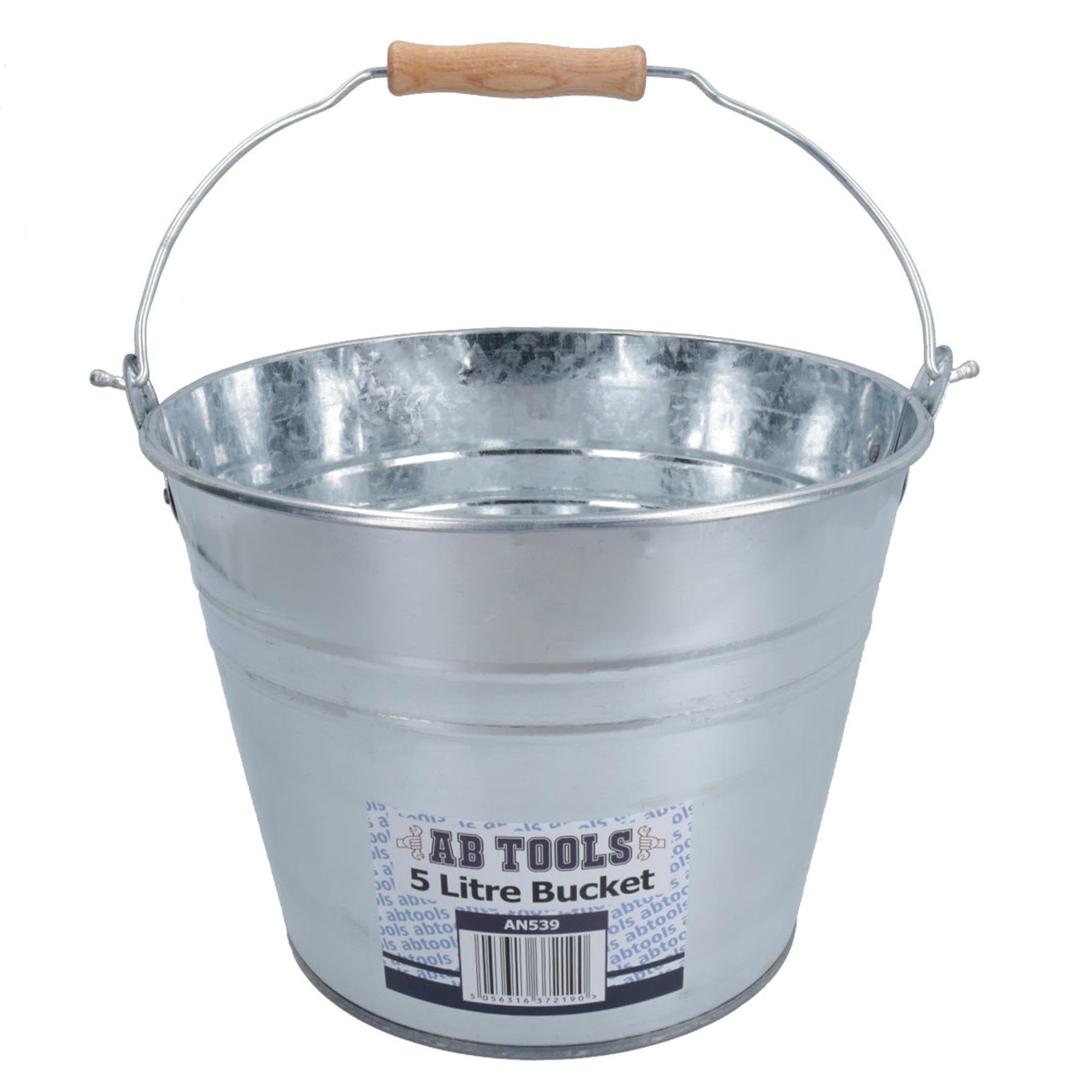 AB Tools 5L Galvanised Steel Metal Bucket Pail Water Coal Fire Greenhouse Garden Plants