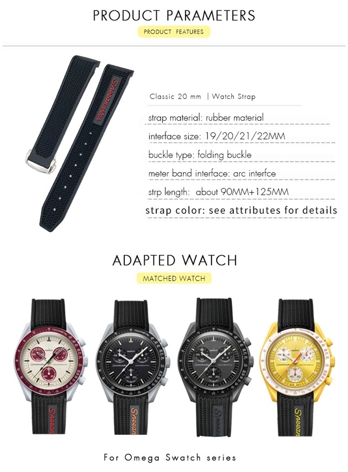 Para Omega Moonwatch Speedmaster Seamaster 300 Planet Ocean AT150 correa de reloj suave 18mm 19mm 21mm 22mm correas de reloj de silicona de goma 20mm