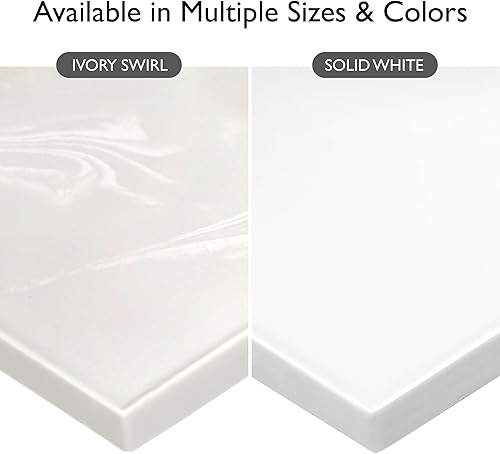 Miniatura 5 de Design House 554634 Tocador de mármol cultivado, agujero único, blanco sólido