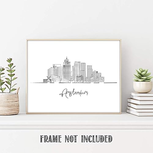 Vista 123 de París Skyline - Decoración de pared para sala de estar, arte de pared en blanco y negro, cuadros de pared de horizonte europeo para sala de estar