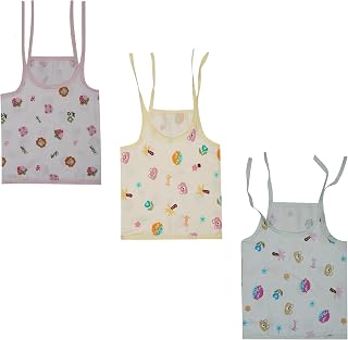 V2M 100% Pure Cotton Baby Jablas - Pack of 3 | Breathable Sleeveless Tie-Up Vests for Newborns, Infants & Toddlers | Soft,... Price In India
