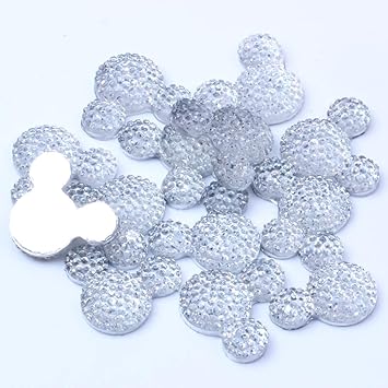 Amazon Com New Big Bag x23mm 0pcs Flatback Resin Mickey Head Design Rhinestone Beads Cabochon Glue On Diy Art Supply Diy Scrapbooking Deco 01 Crystal Beauty Personal Care