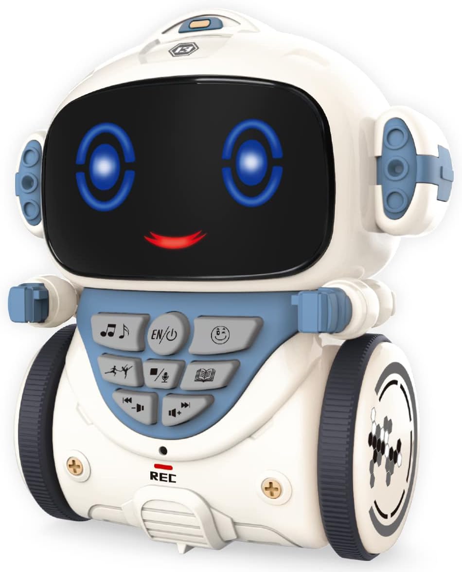 KaeKid Robot Toys for Kids, Interactive Smart Robot with Voice Control, Speech Recognition, Singing, Dancing, Repeating and Recording, Telling a Story, Gifts for 3 4 5 6 7 Year Old (White)