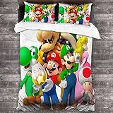 Luigi Yoshi - Juego de ropa de cama (135 x 200 cm, 2 fundas de almohada de 80 x 80 cm)