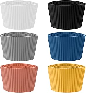 6 Pack Coffee Cup Sleeves Reusable Silicone Cup Sleeve Heat Resistant Nonslip Glass Bottle Mug Tumbler Sleeves Protector Cover For Home Travel Assorted Colors