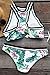 Cupshe Fashion Women's Plant Printing Tank Padding Bikini Set (M), Multi Color