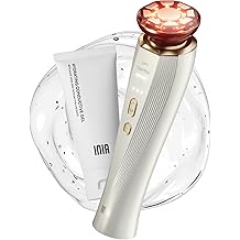 INIA 3-in-1 Red Light Therapy for Face and Neck Beauty Device for Puffiness &amp; Skin Firming Skincare Tool (White)