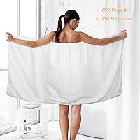 Vista 4 de Tigeen 2 toallas envolventes para mujer, bata de spa ligera con cierre ajustable, parte superior elástica, bata de baño suave, envoltura de spa