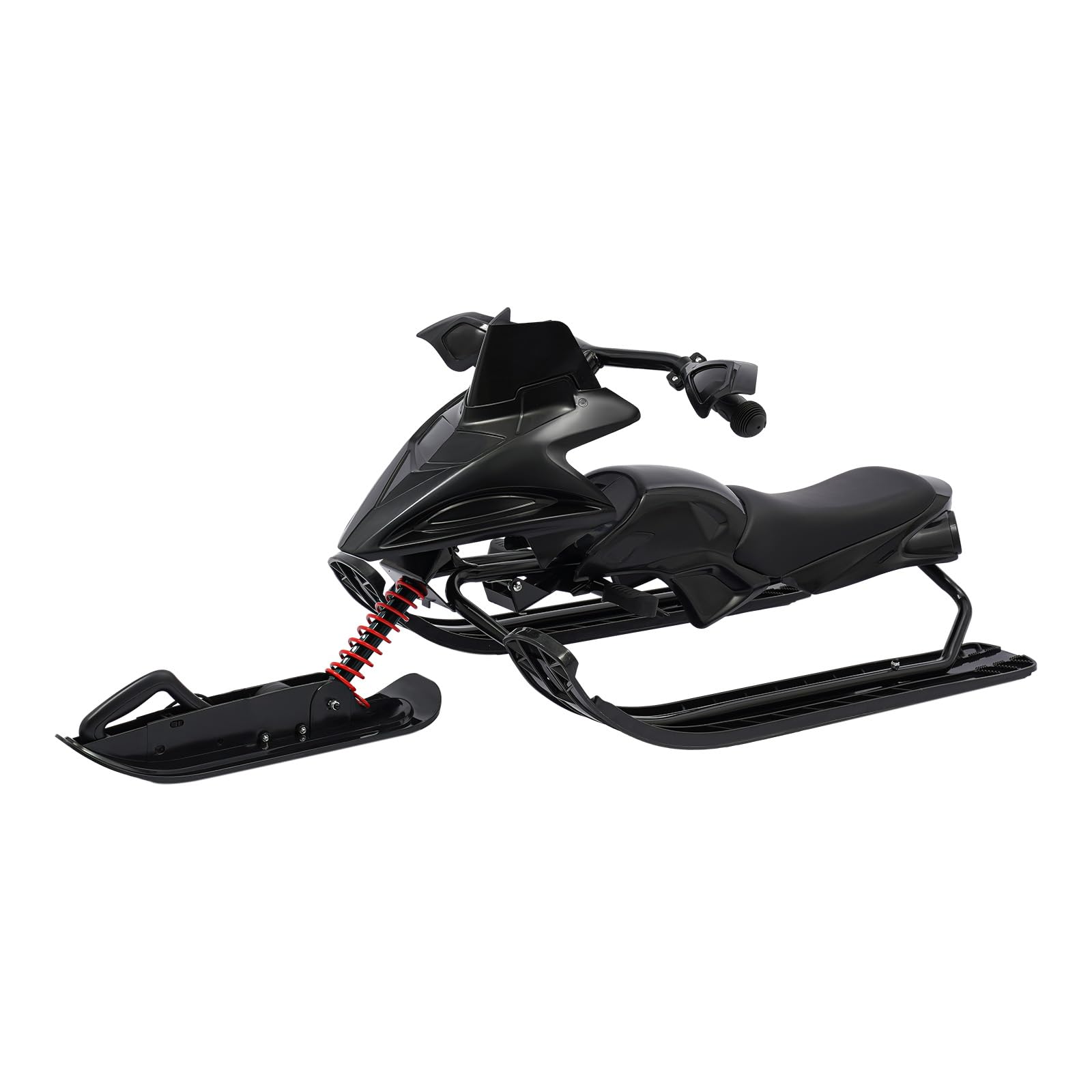 Luge à neige pour enfant - Noir - Cadre en fer avec patins en polyéthylène - 60 kg - Ski