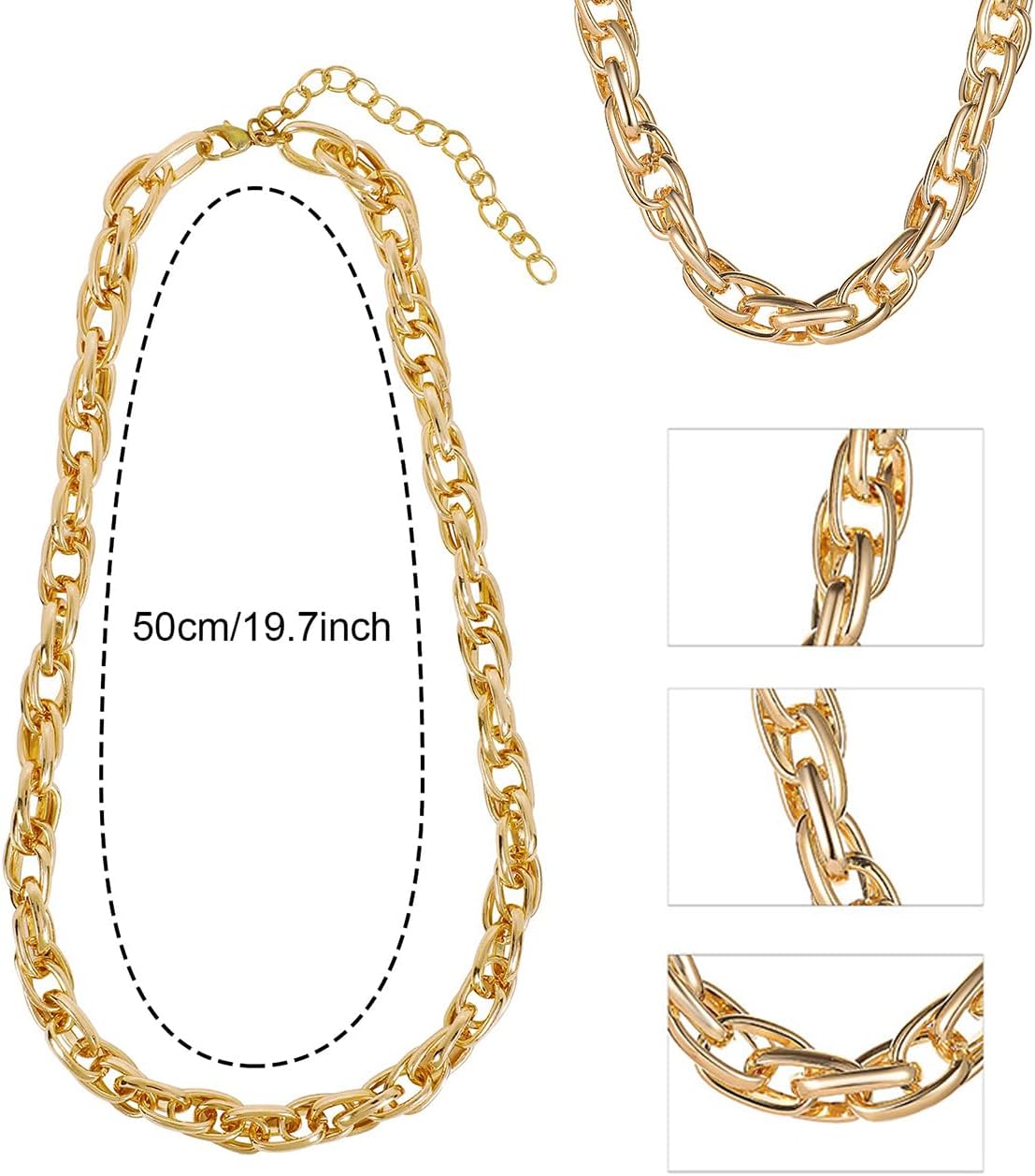 80s / 90s Hip Hop Outfits for Women, 90's Theme Costume Kit Rapper DJ Outfits Punk Gold Chain Bucket Hat Vintage Glasses Bamboo Hoop Earrings Money Ring Hip Hop Jewelry Set for Women/Men - Image 4