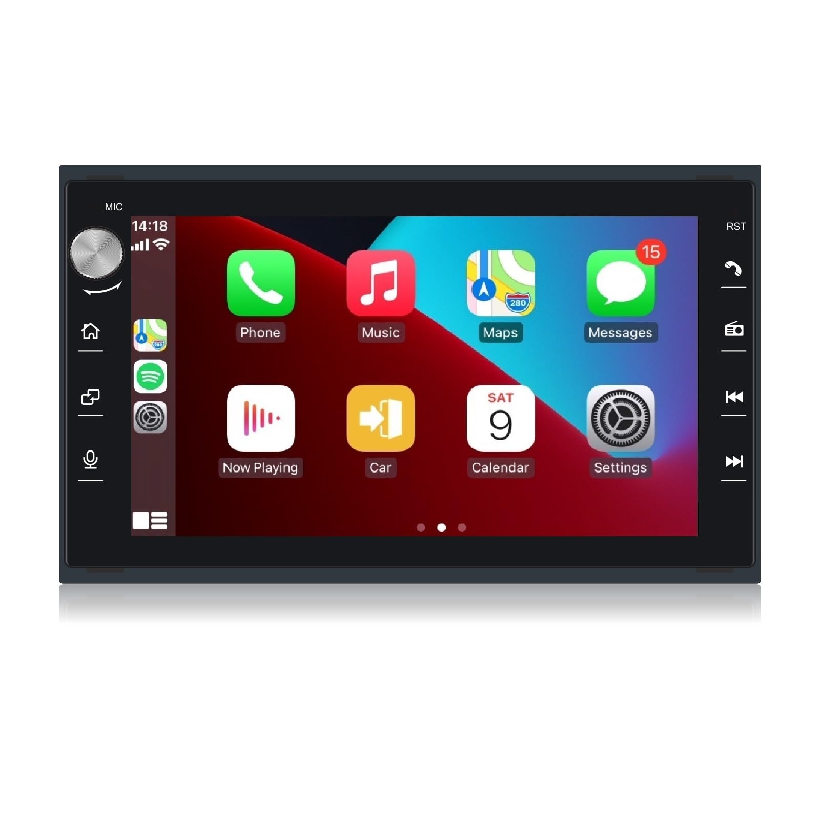 Autoradio HLLECARMO per VW Golf 4, VW T5, Polo 9N, Passat B5, Seat e Skoda – Touchscreen da 7 pollici, CarPlay e Android Auto wireless, Bluetooth/AM/FM/SWC/USB/DSP-EQ, CAN-bus, MirrorLink