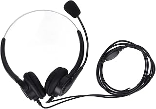 Vikye 3.5mm Call Center Headset, Customer Service Headset Computer Phone Headset with Microphone for Smartphones and Laptops
