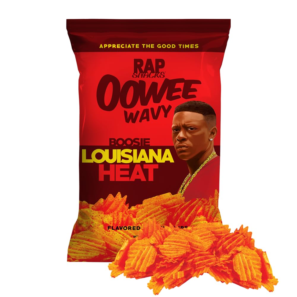 Rap Snacks Migos Bar-B-Quin with My Honey with a Dab of Ranch Wavy Potato Chips 2.5 Oz Bags - Pack of 12