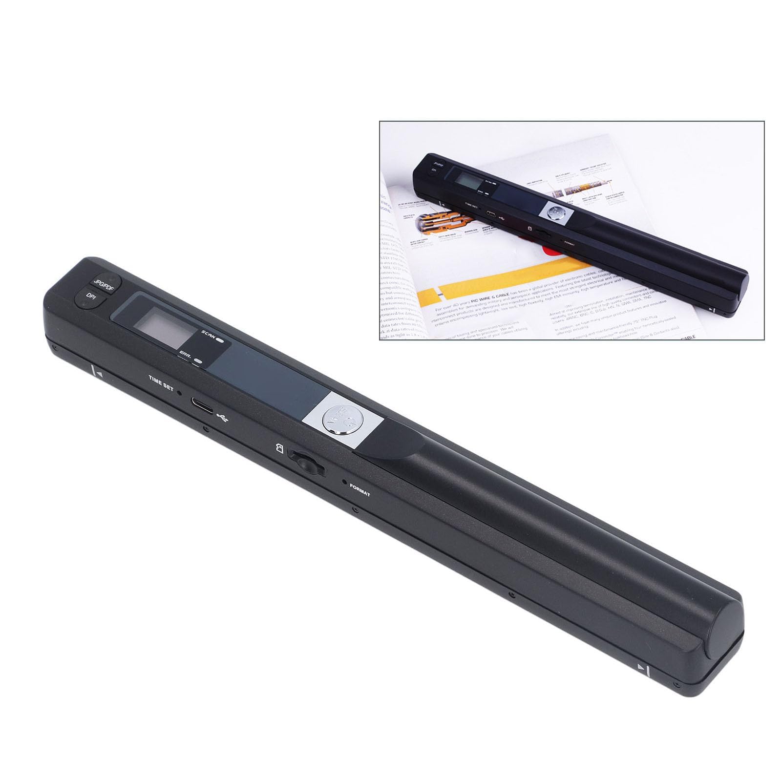 Ejoyous Tragbarer Scanner, Handscanner Dokumentenscanner 900 DPI Farbscanner A4 Scanner 8,27 Zoll HD für Zuhause, Reisen und Büro (Black)