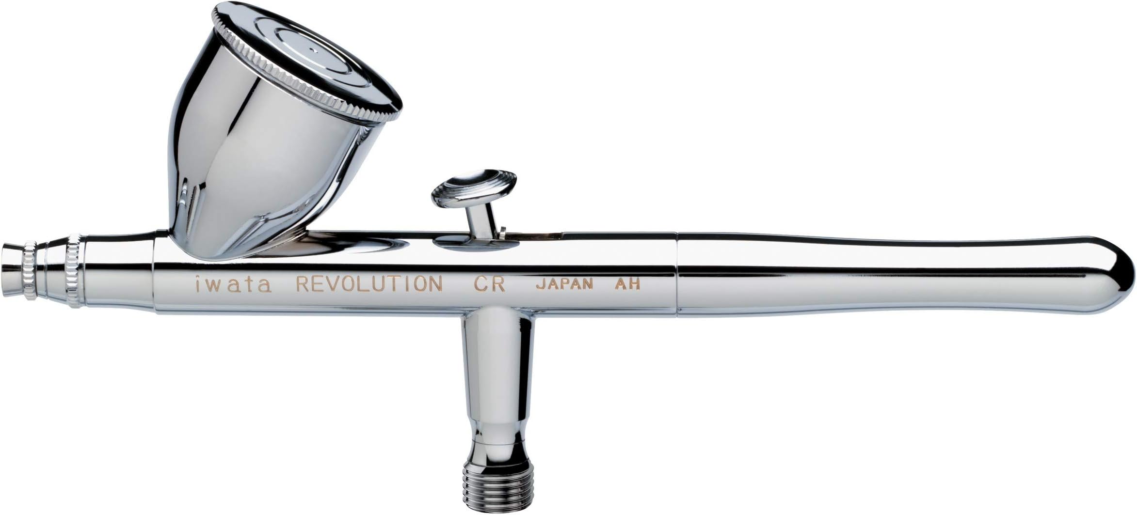 Iwata Revolution HP-CR Gravity Feed Dual Action Airbrush – Easy Control, Smooth Spray at Low air pressures, 7 ml Cup - General Spraying and Beginners Base and top Coat, Models, Makeup, Art Projects