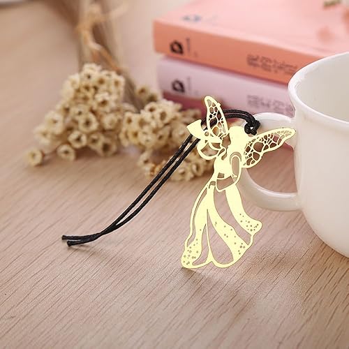 Miniatura 6 de Fascola Pack de 4 marcapaginas de metal chapado en oro titular de libro marcador de plumas de livro marcapaginas papelería oficina suministros