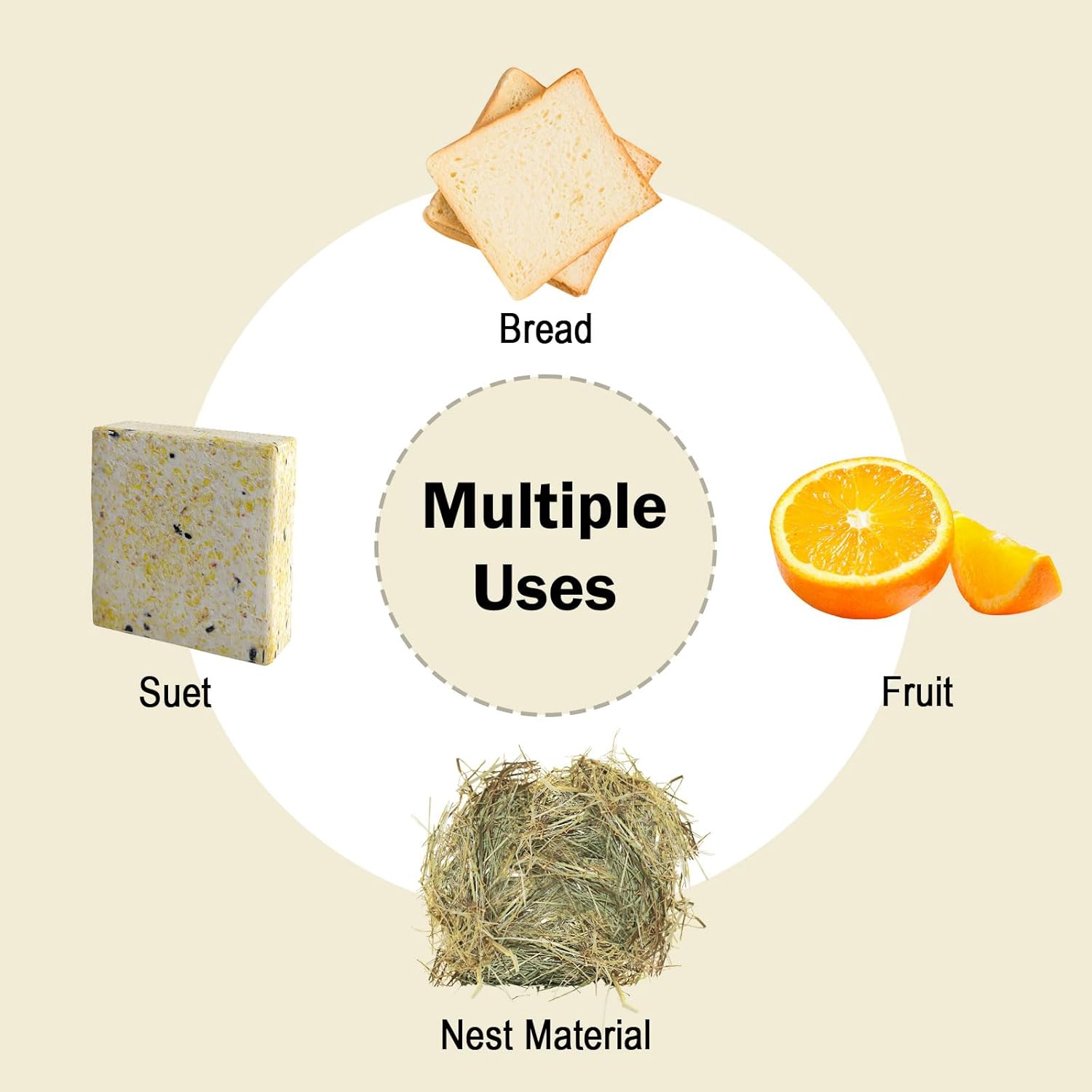 Gtongoko Recycled Plastic Suet Bird Feeder for Outside Hanging, Woodpecker Suet Feeder with Tail Prop, Hanging Suet Holder Birdfeeders, 1 Pack, Green