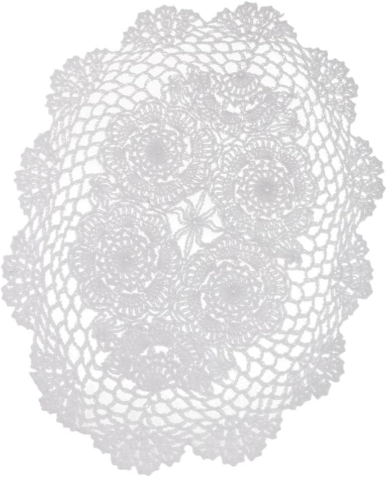 Hand Crochet Lace Doilies Placemat Set - 100% Cotton Table Coasters for Christmas, Wedding, Home Decor - Unique Floral Design, Washable and Reusable - 11.81 x 17.71 Inch, Set of 1