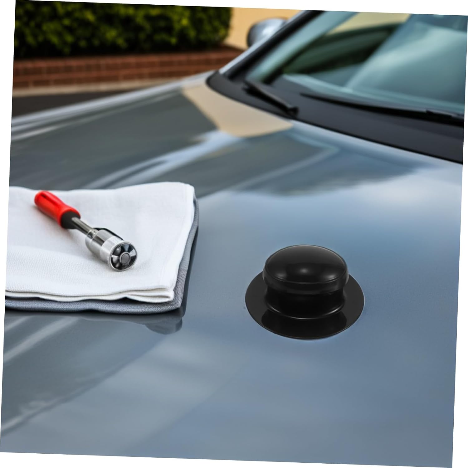 Amosfun 4pcs Car Cleaning Hand Grip Plastic Handles for Foam Pads and Buffing Pads, Round Shape with Comfortable Grip Design for Precise Control in Waxing and Car Care Tasks