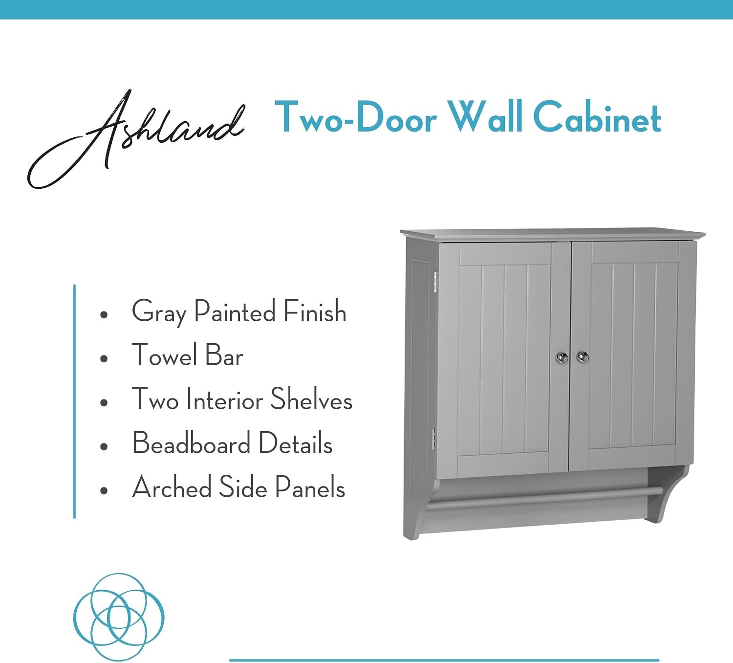 RiverRidge Ashland Collection Two-Door Wall, Gray Cabinet,Grey