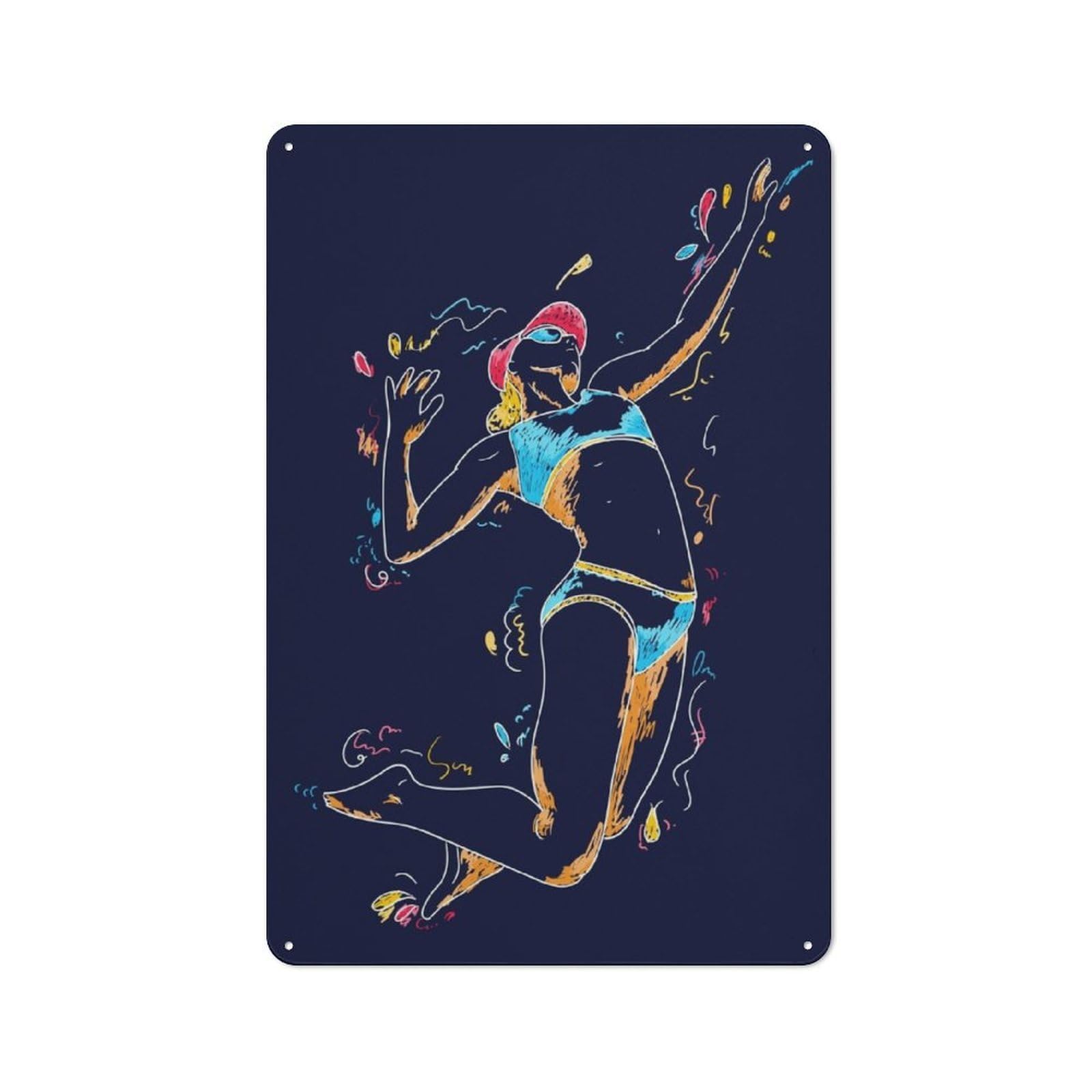 Junmoney Retro Volleyball Retro Tin Sign 30X20cm For Garage Or Workshop, For Furnishing A New Garage And Workshop With Retro Decor