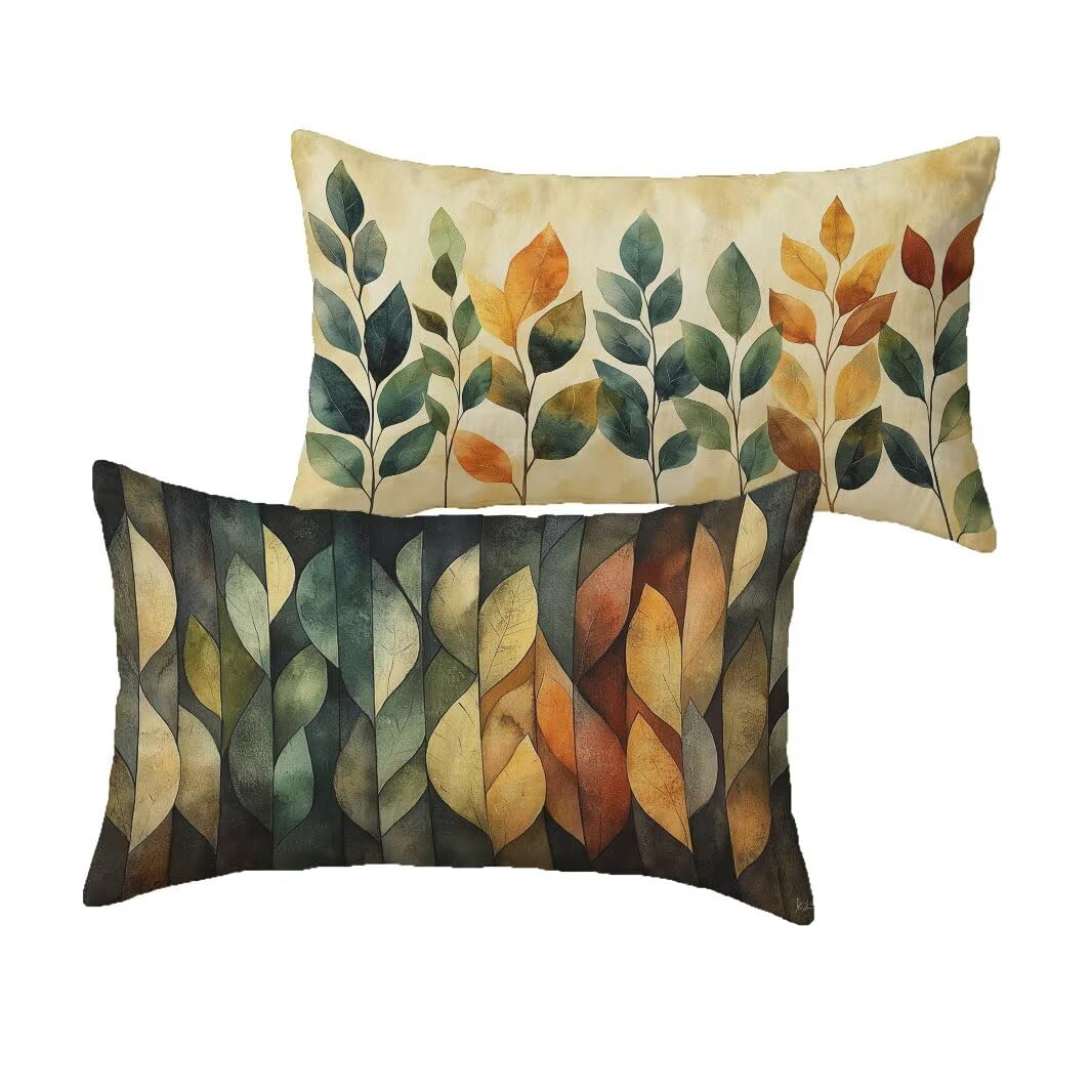 Taie oreiller pour salon et jardin orange brûlée 50x80 lot de 2 housses en velours