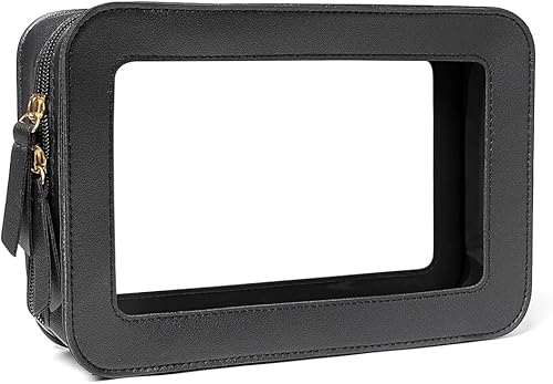 Bolsa de maquillaje transparente, bolsa de aseo aprobada por la TSA, bolsa de maquillaje de viaje, bolsa de viaje transparente para cosméticos,