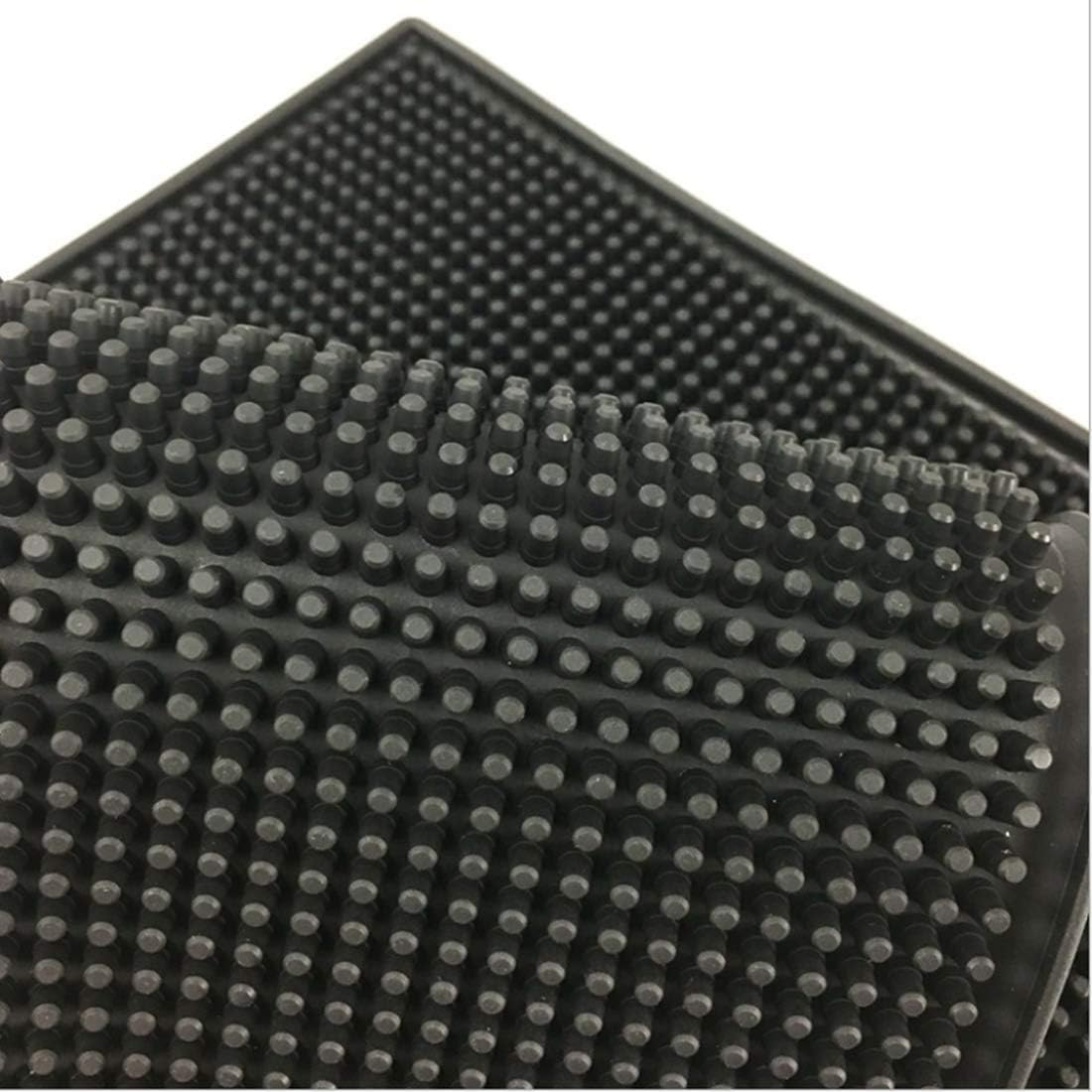 Tapete de goma gruesa extragrande (28 x 16 pulgadas) para barra de servicio para el hogar, cocina, encimera, tapete de bar, tapete de secado de platos, 2 paquetes, color negro