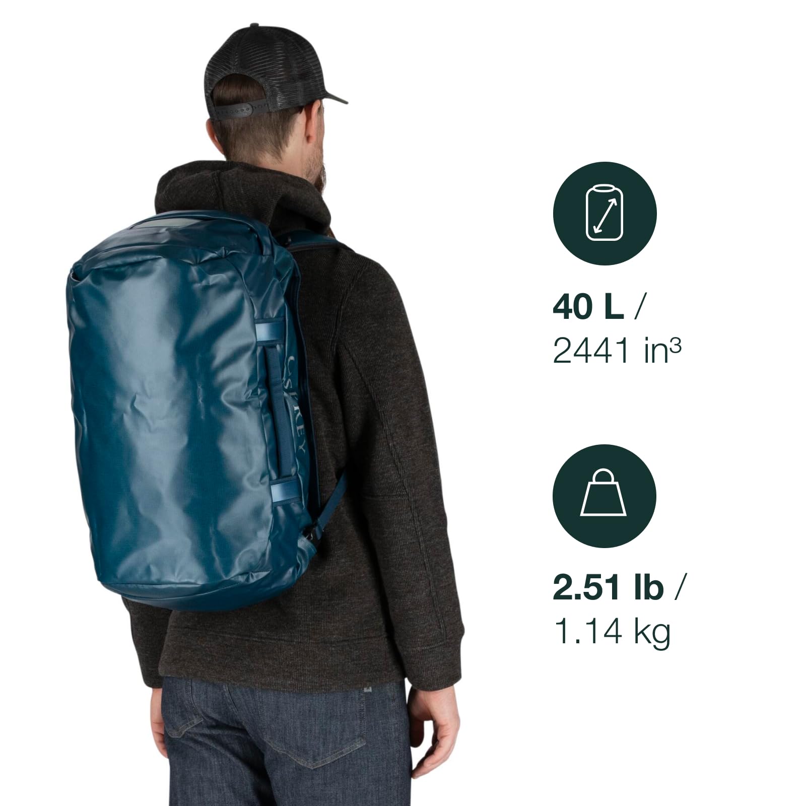 Osprey Europe Transporter 40 Muleton, Unisex-Dorosły, Czerwona Góra, Jeden rozmiar