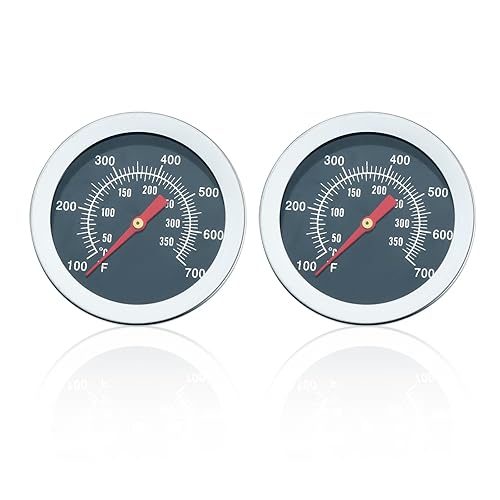 2 termómetros para parrilla de barbacoa, medidor de temperatura de 100 a 700 °F, repuesto para Chargriller 5050, 2.05 pulgadas de diámetro. Medidor