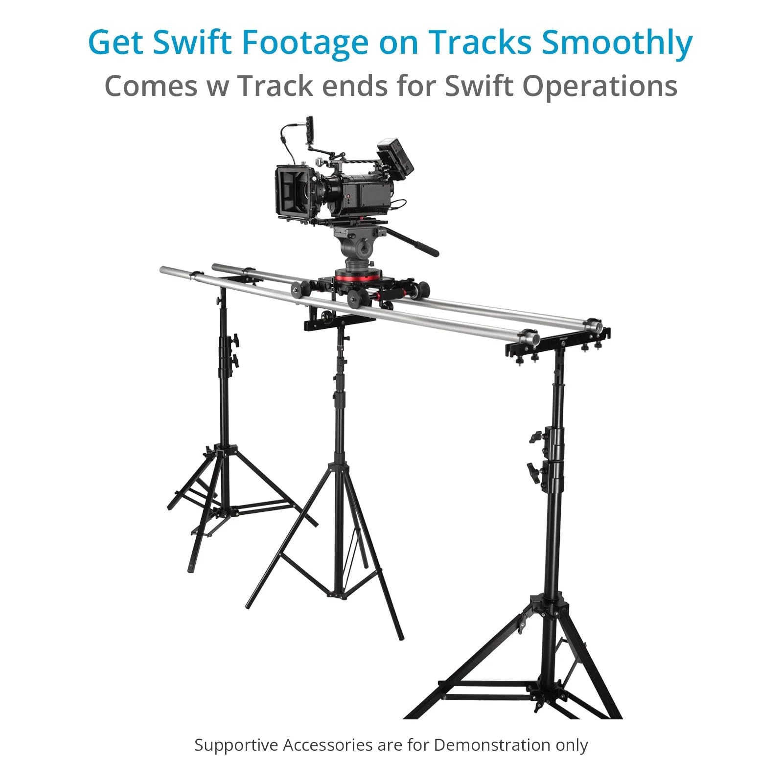 Proaim Fusion Video-/Filmkamera-Dolly Slider mit Track-Enden, läuft auf Schienen und flachen Oberflächen, Nutzlast bis zu 100 kg (DL-FUSN-01)