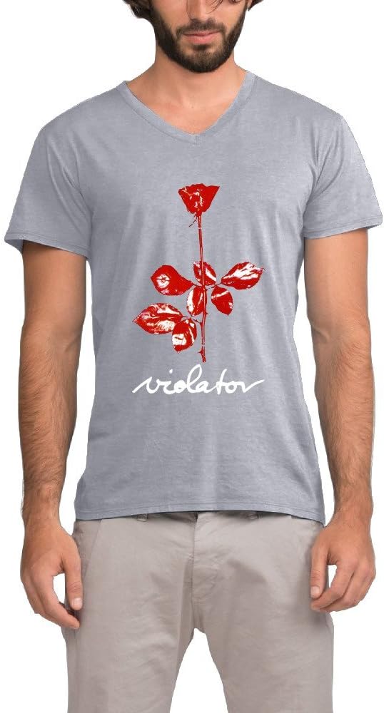 PONTAON Men's Depeche Mode Violator V-Neck T-Shirt