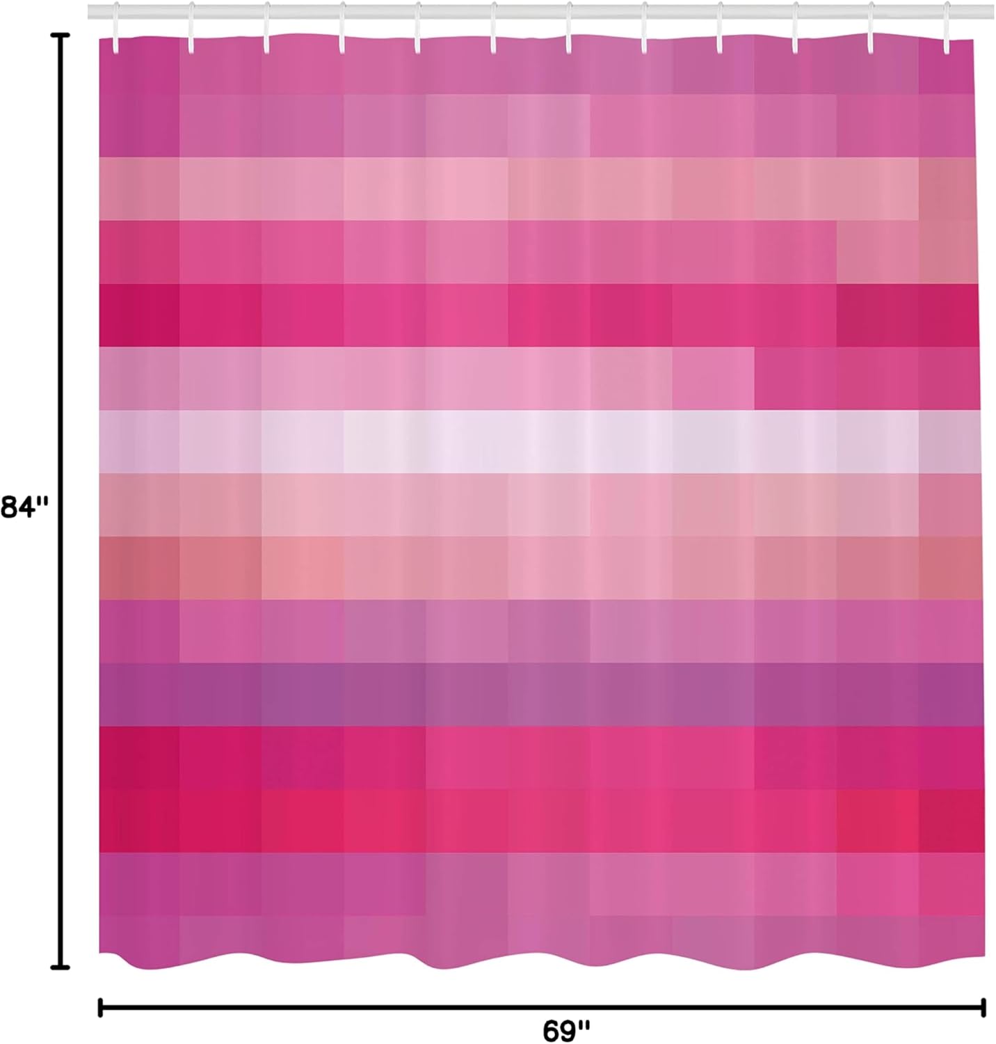 Ambesonne Hot Pink Shower Curtain, Abstract Art with Modern Expressionist Design Vibrant Pink Tones, Cloth Fabric Bathroom Decor Set with Hooks, 69" W x 84" L, Dried Rose
