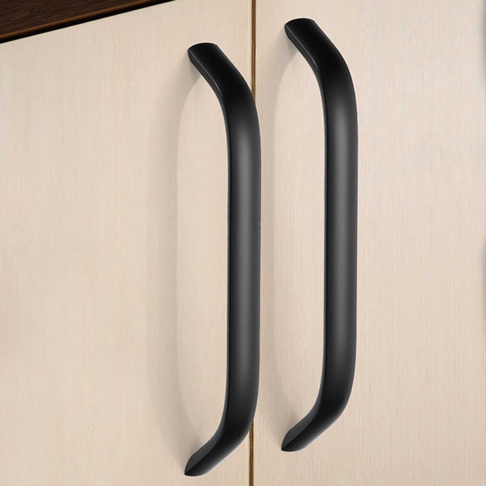 Steytemd Black Kitchen Cabinet Handles 2 Pack Cupboard Handles Modern-96Mm/3.8In