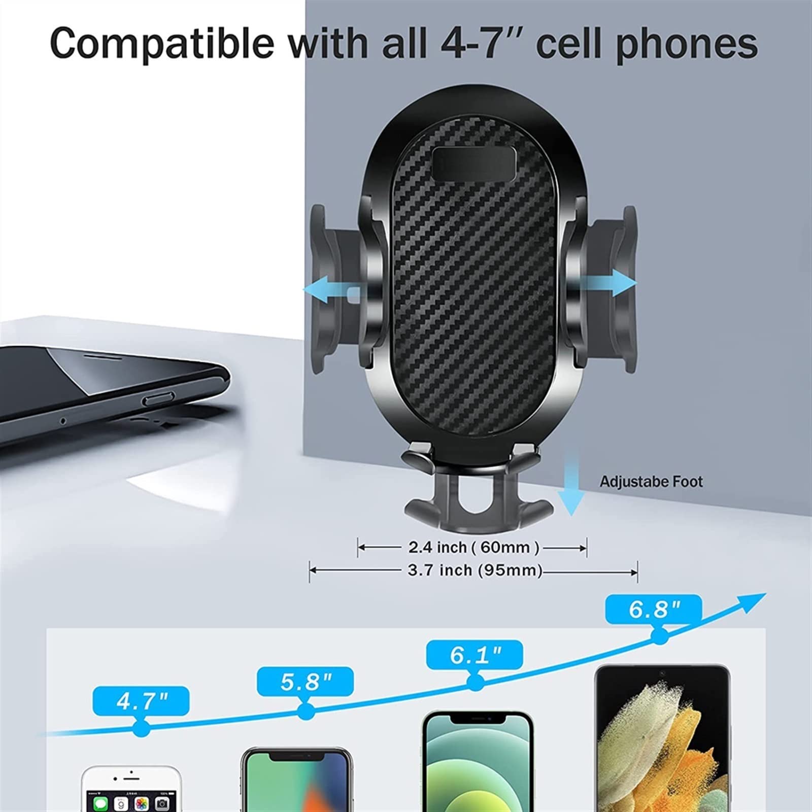 SCOOVY Porta Cellulare Supporto Telefono Auto Ventosa Supporto Telefono per Auto Supporto per Navigazione GPS Girevole A 360 ° Parti di Modifica del Supporto per Telefono Cellulare