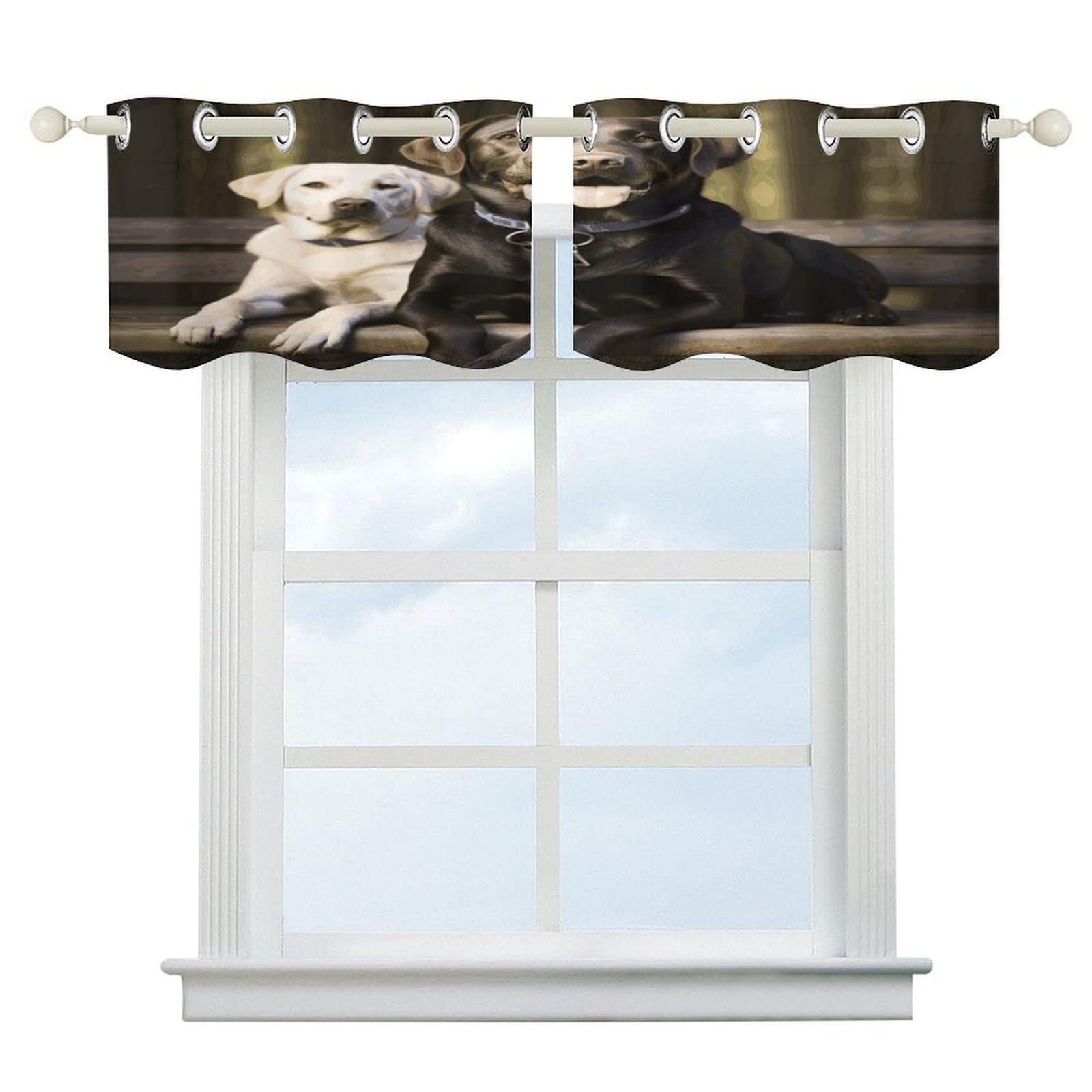 Fekiloot Style Labrador Short Curtains Valance Curtain