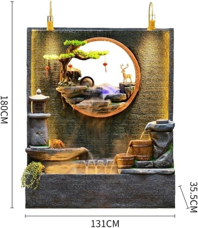 Standing Waterfall Outdoor Four Layer Gourd Shaped Fountain with Natural Stone Appearance Used in Gardens, Courtyards, and Courtyards, Floor Fountain