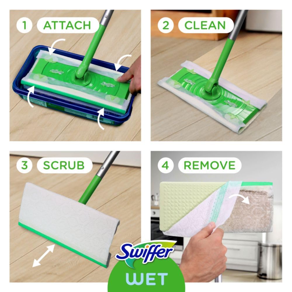 Sweeper - Kit de limpieza y barrido de suelos secos y húmedos 2 en 1, kit de limpieza de suelos multisuperficie, el kit incluye 1 barredora, 7 paños de barrido secos, 3 paños de fregona húmedos