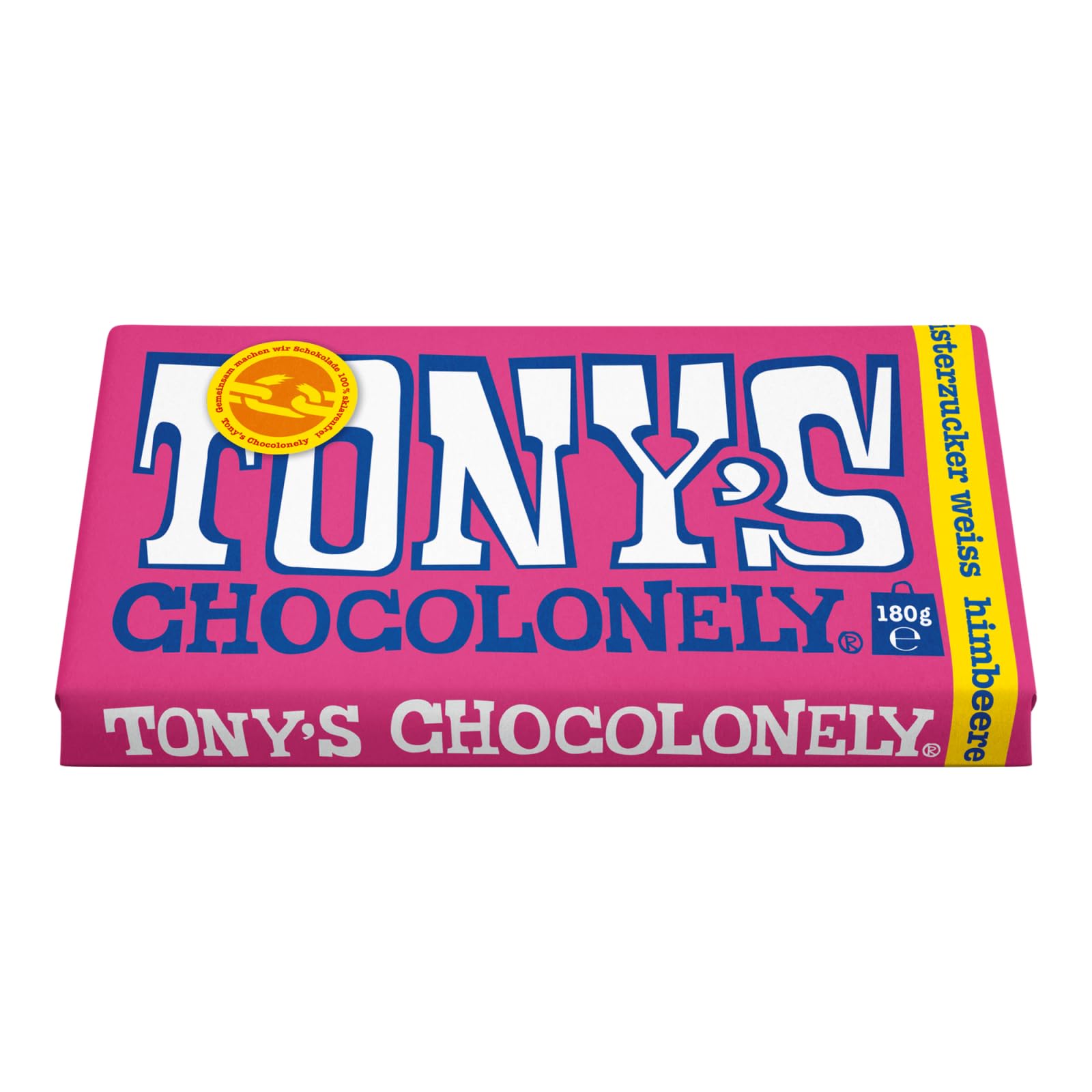 Tonys Chocolonely | Riegel Weiße Schokolade Himbeere Zucker | Tony'S Chocolonely | Tonys Schokolade | 15 Pack | 2700 Gram Total