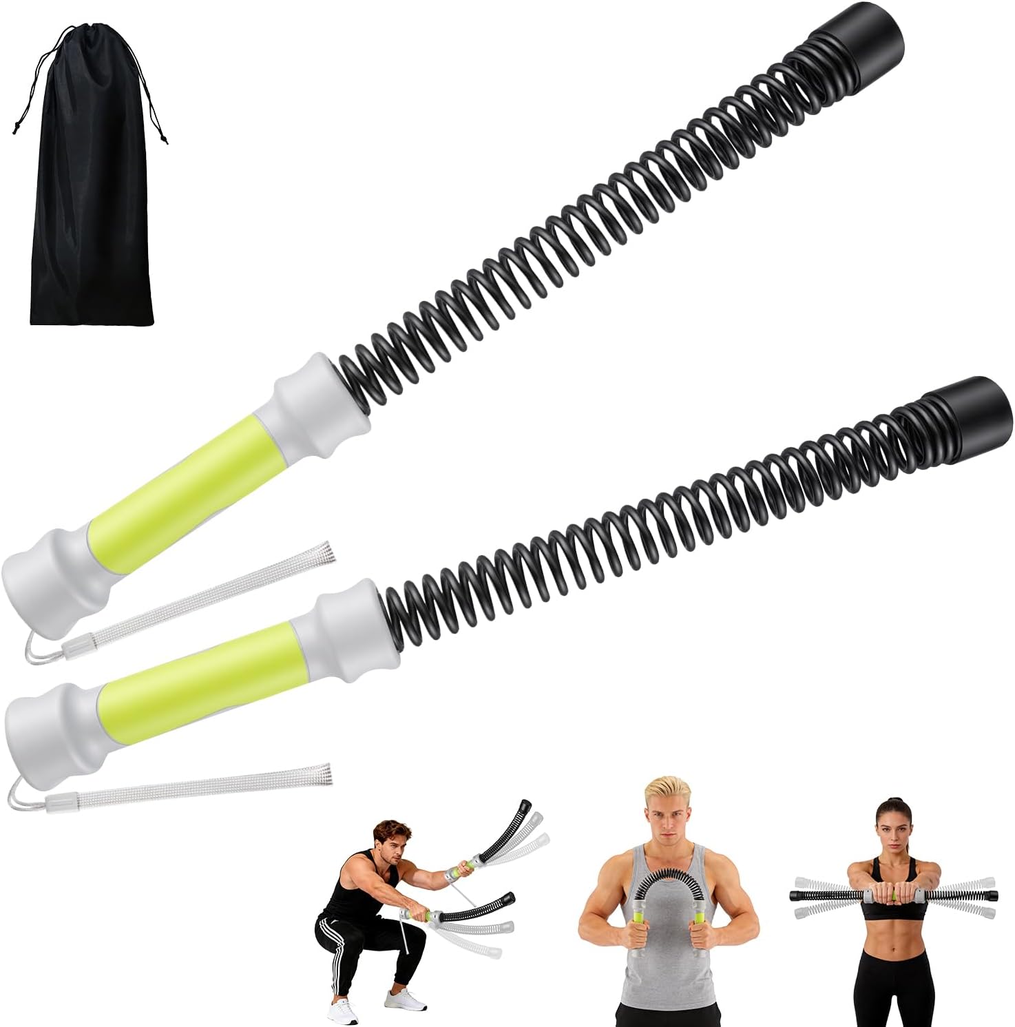Weighted Ropeless Battle Ropes, Heavy Duty Portable Cordless Battle Ropes for Home Gym with Poster, Workout Exercise Rope for Strength Building, HIIT and Low-Impact Aerobic Training for Men
