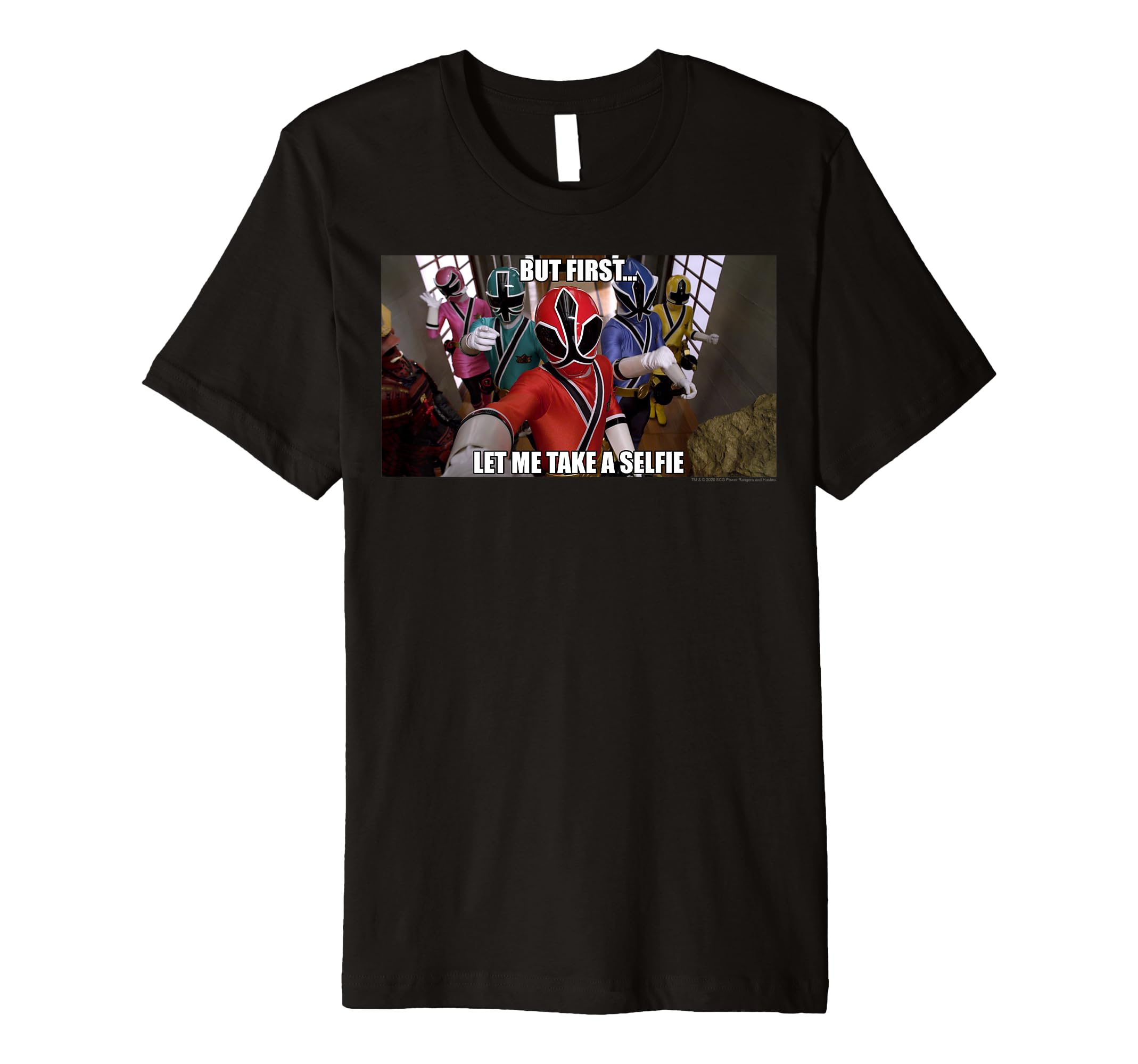Power Rangers But First Let Me Take A Selfie Meme Premium T-Shirt
