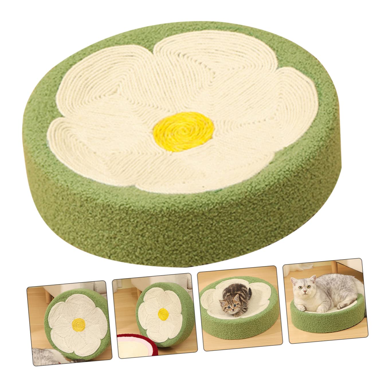 TOYANDONA Rascador de Gato Forma de Cuenco de Sisal Almohadilla para Arañar Juguete para Gatos Casa para Desestresar y Ejercitar Mascota