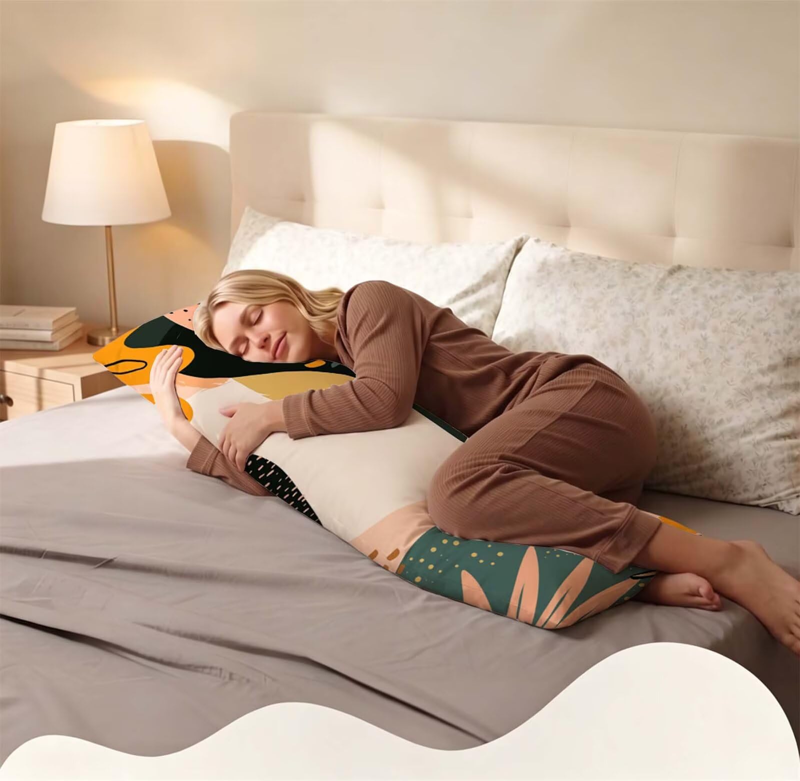 Fodera Cuscino 50 x 150 cm, Nordic-8 Lino Cuscini per Divano Letto, | con Invisibile Cerniera, Morbida e Traspirante, per biancheria da letto, divano, hotel, chi dorme sul fianco Fiore j-23