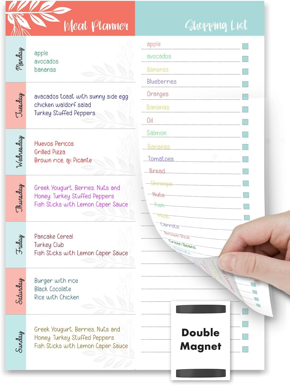 Boxclever Press Shopping List Pad for Fridge. Meal