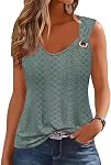 Tank Tops for Women 2025 Trendy Summer Tops V Neck Sleeveless T Shirts Spring Clothes Casual Loose Blouses