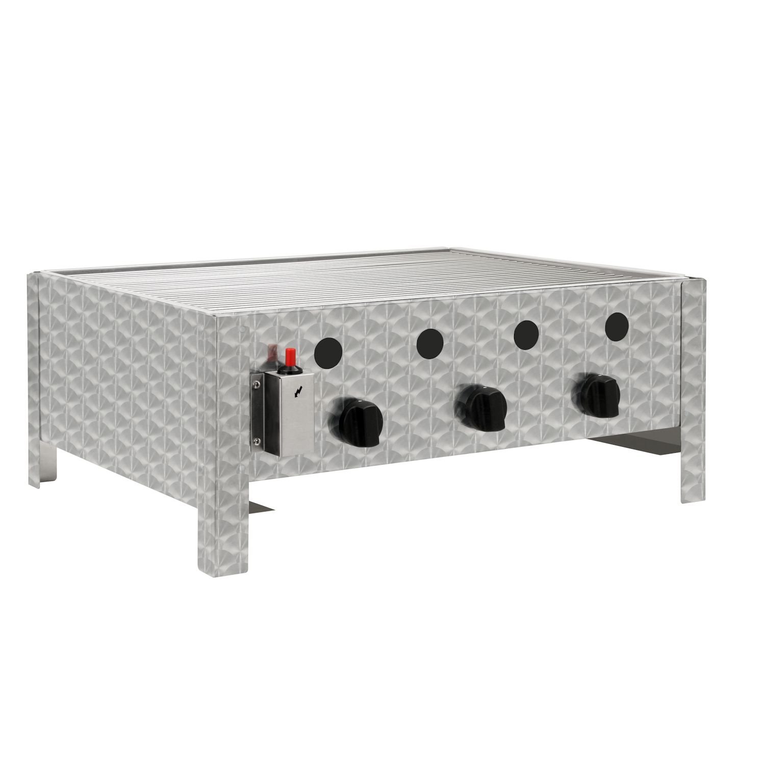 BBQ-Toro Edelstahl Gastrobräter | 3-flammig | (B) 64 x (T) 52 x (H) 27 cm | Gastrogasgrill, Wurstbrater, Tisch grill | Gastrogrill, Tischgasgrill, Gastischgrill, Gas-Gastrobräter, Bräter Edelstahl