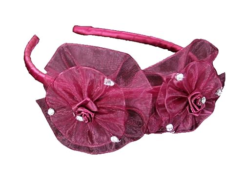 Miniatura 3 de Diadema de organza con lazo y diamantes de imitación (verde menta)