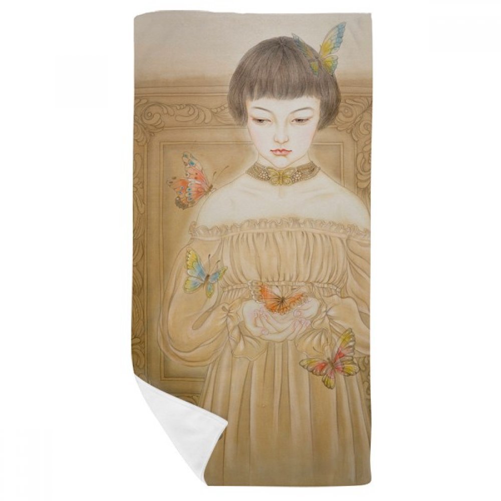 Gant de toilette doux serviette de bain multicolore 35x70cm